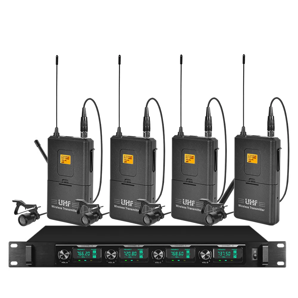 Professional wireless microphone system four lavalier microphone wireless stage performance outdoor activity microphone
Professional wireless microphone system four lavalier microphone wireless stage performance outdoor activity microphone
