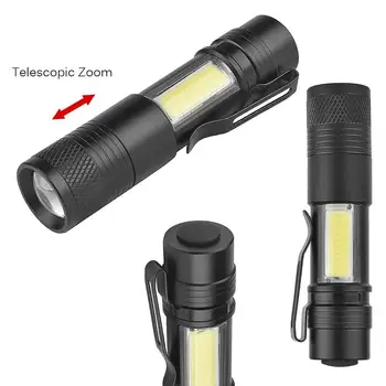 Mini Flashlight 6000LM XPE+COB LED Torch Lamp Penlight AA/14500 4 Modes Rechargeable Flashlight Mini Cob Torch
Mini Flashlight 6000LM XPE+COB LED Torch Lamp Penlight AA/14500 4 Modes Rechargeable Flashlight Mini Cob Torch