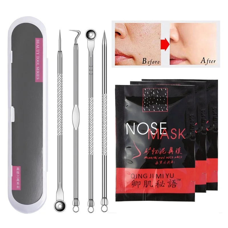 4PCS Dual Heads Acne Needle Blackhead Blemish Squeeze Pimple Comedone Extractor Remover Spot Cleaner Beauty Skin Care Tool Kit
4PCS Dual Heads Acne Needle Blackhead Blemish Squeeze Pimple Comedone Extractor Remover Spot Cleaner Beauty Skin Care Tool Kit
