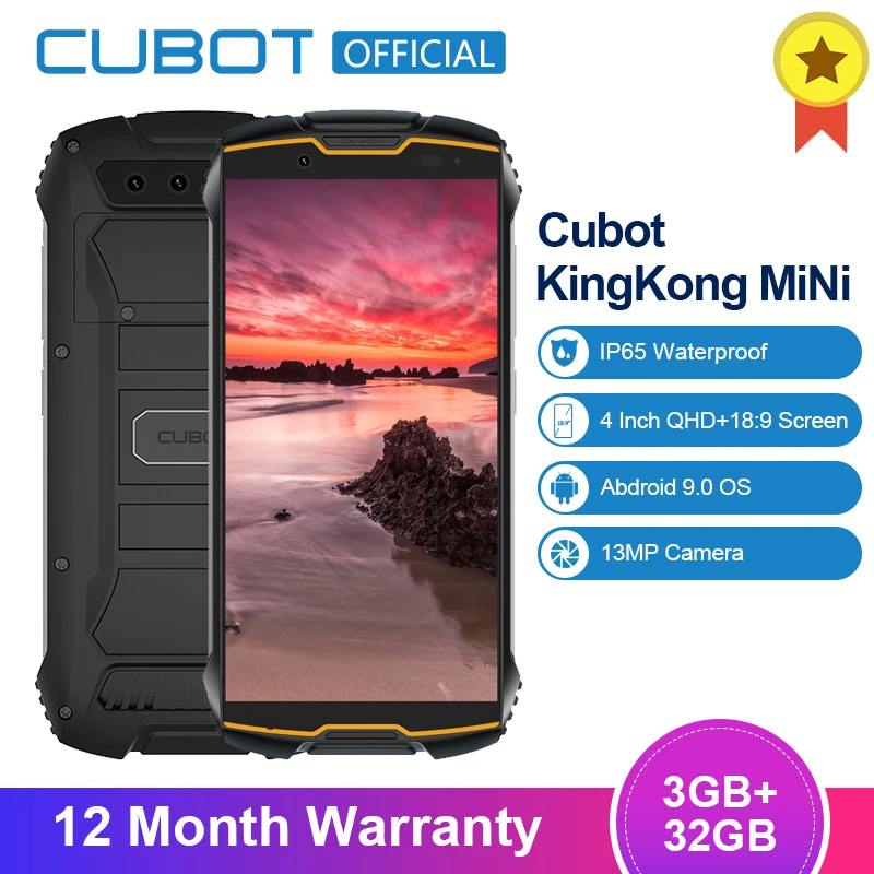 Cubot KingKong MiNi Смартфон с 4 дюймовым дисплеем четырёхъядерным процессором MT6761 ОЗУ 3