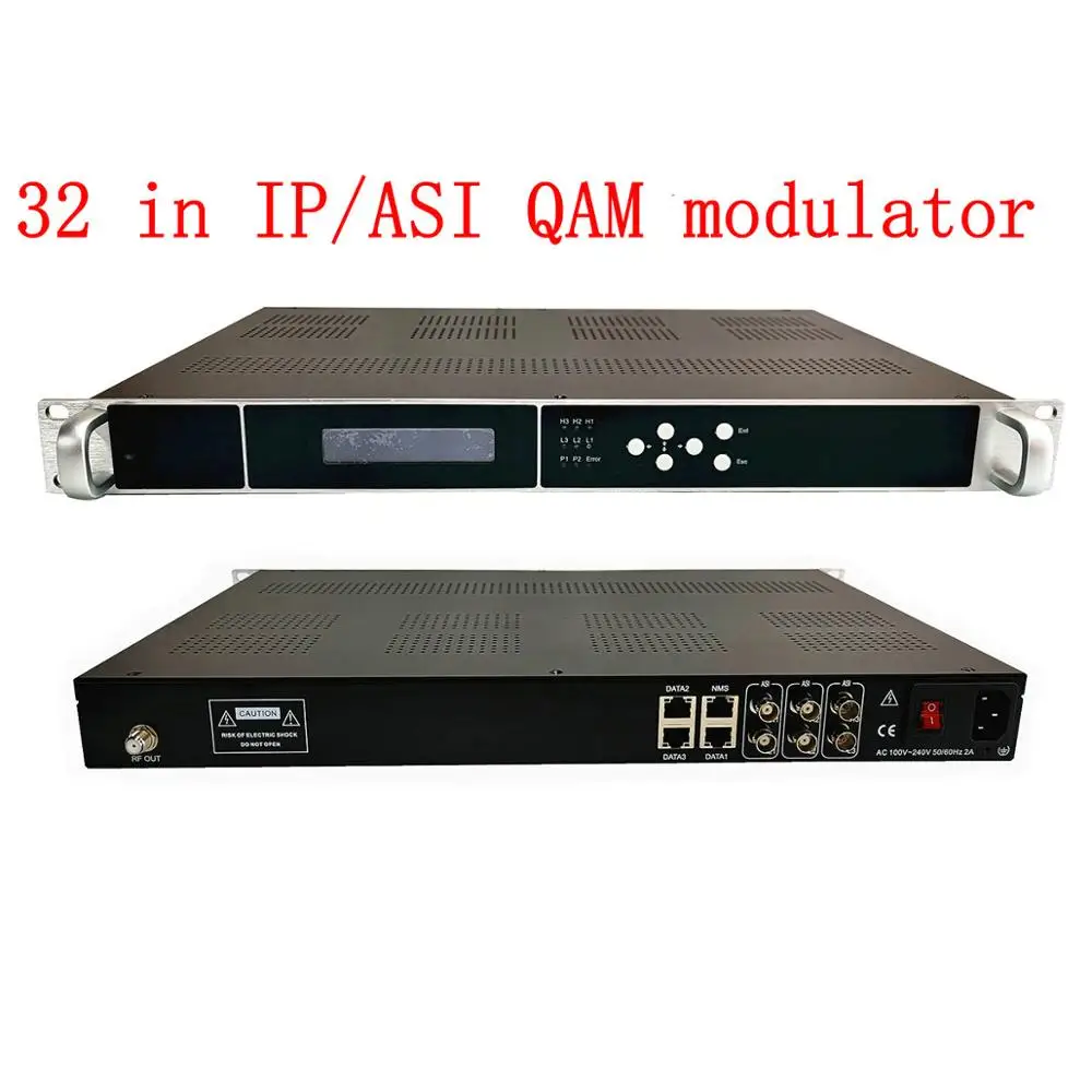 32 in IP/ASI QAM modulator Multicast (RTP/UDP) to RF (DVB-C) cable TV front-end system equipment
32 in IP/ASI QAM modulator Multicast (RTP/UDP) to RF (DVB-C) cable TV front-end system equipment