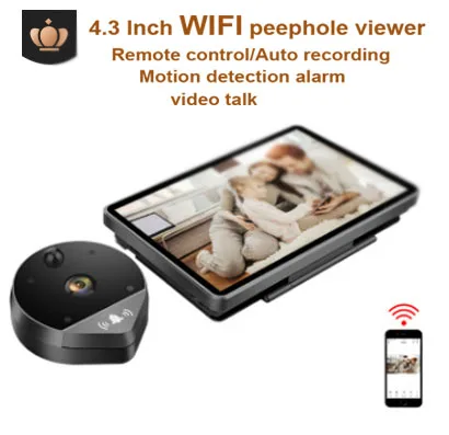 New Arrival WIFI Peephole Viewer 4.3 Inch Doorbell w/t Motion Detection Function Take Photos/Video 2-way talk ,2method storage
New Arrival WIFI Peephole Viewer 4.3 Inch Doorbell w/t Motion Detection Function Take Photos/Video 2-way talk ,2method storage