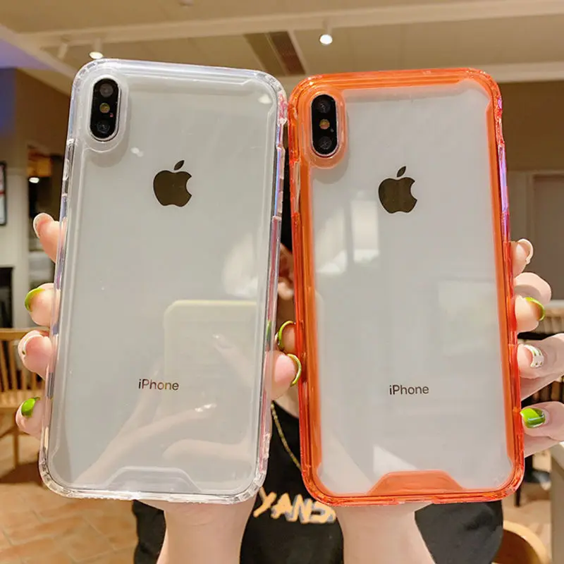 Transparent Shockproof Bumper Phone Case For iPhone 11 11Pro Max XR X XS Max 8 7 6 6S Plus Candy Color Bumper Soft Back Cover
Transparent Shockproof Bumper Phone Case For iPhone 11 11Pro Max XR X XS Max 8 7 6 6S Plus Candy Color Bumper Soft Back Cover