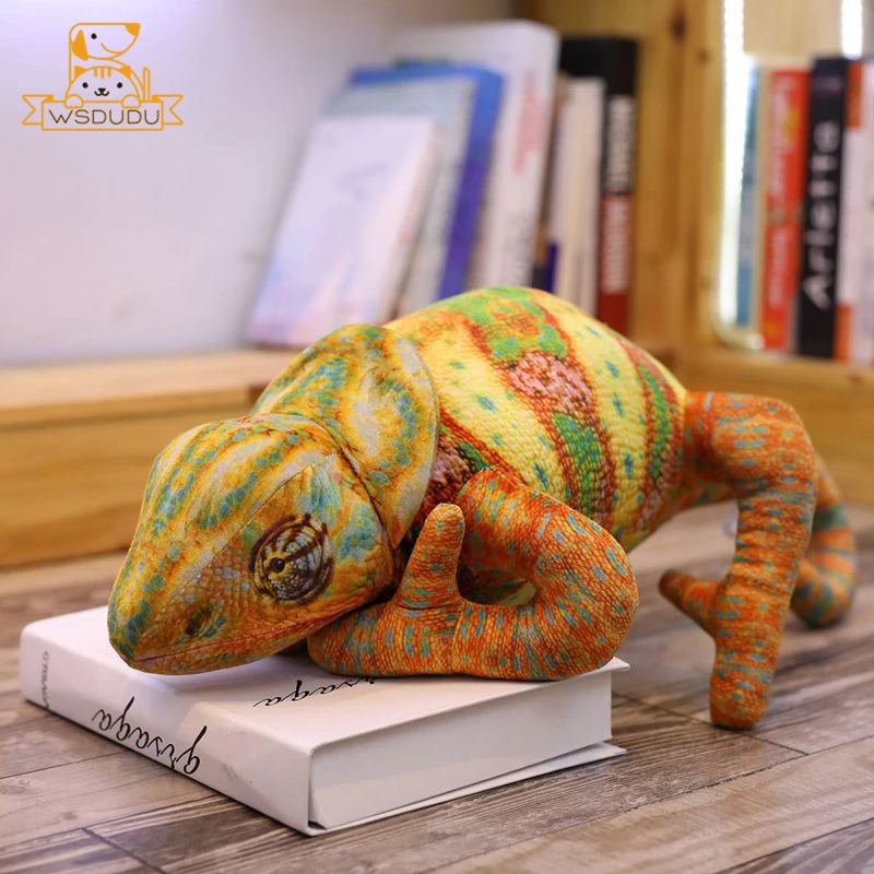 Фото Реалистичная Подушка-Ящерица из Хамелеона плюшевые мягкие игрушки имитация