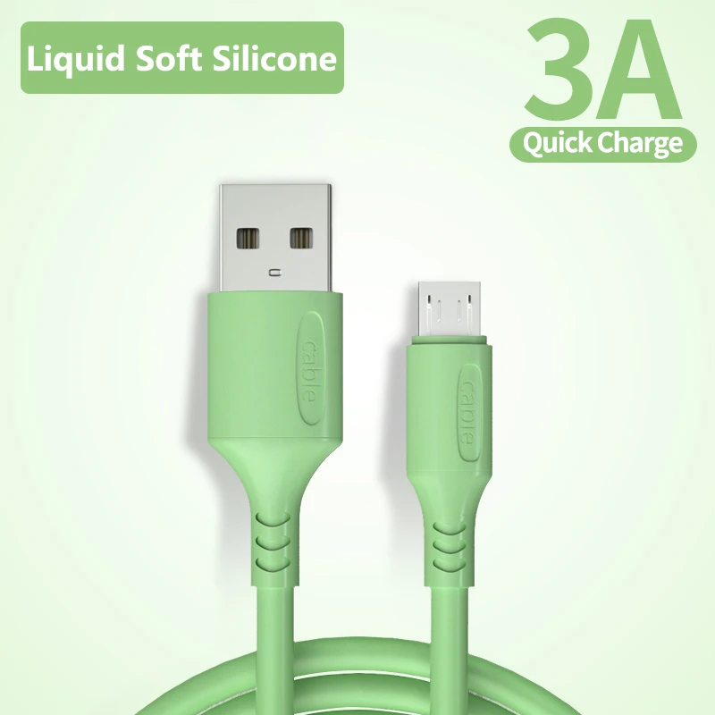 3A Fast Charging Micro USB Cable For Xiaomi Redmi 4X Samsung J7 Android Microusb Quick Charger Liquid Silicone Soft Cord Wire
3A Fast Charging Micro USB Cable For Xiaomi Redmi 4X Samsung J7 Android Microusb Quick Charger Liquid Silicone Soft Cord Wire