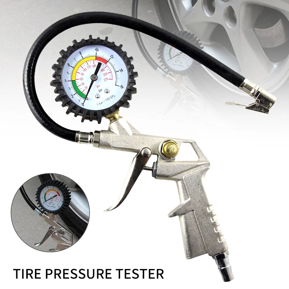 Tire Pressure Gauge Pumping Pressure Gun Type for Car Motorcycle SUV Inflator for Air Compressor Durable Tire Repair Tool
Tire Pressure Gauge Pumping Pressure Gun Type for Car Motorcycle SUV Inflator for Air Compressor Durable Tire Repair Tool