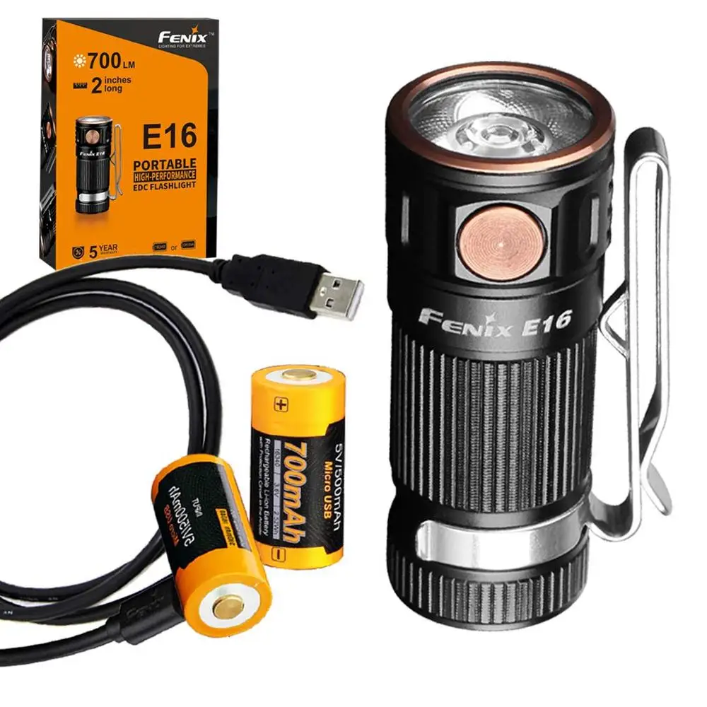 Fenix E16 700 Lumen CREE LED EDC/keychain Flashlight, Fenix ARB-L16-700U USB rechargeable battery
Fenix E16 700 Lumen CREE LED EDC/keychain Flashlight, Fenix ARB-L16-700U USB rechargeable battery