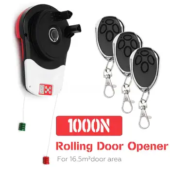 

110V 1000N Auto Garage Roller Door Opener Motor Rotor 3 Remote Controls Electric Operator Rolling Gate Automatic Door Operator