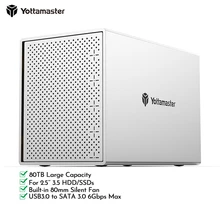 Yottamaster PS500U3 Aluminum 5 Bay 2.5"/3.5" USB3.0 Support 5x16TB for Personal Storage External Hard Drive Enclosure SATA 3.0
Yottamaster PS500U3 Aluminum 5 Bay 2.5"/3.5" USB3.0 Support 5x16TB for Personal Storage External Hard Drive Enclosure SATA 3.0