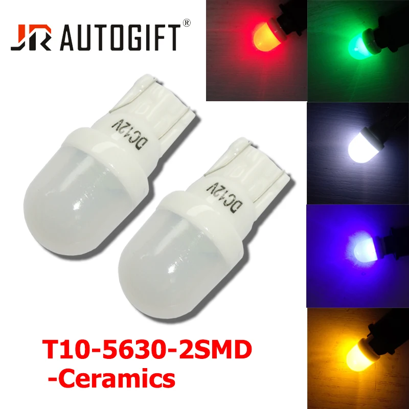 

100x T10 W5W 5630 2SMD Ceramic Auto LED light 194 Len White/Red/Blue/Green/Amber 12V Car styling Wedge light License plate light