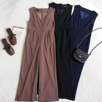 Spring/Summer 2020 Korean of The New Sexy Airy V-neck High-waisted Thin Straight Tube Wide-legged Rompers Womens Jumpsuit
Spring/Summer 2020 Korean of The New Sexy Airy V-neck High-waisted Thin Straight Tube Wide-legged Rompers Womens Jumpsuit