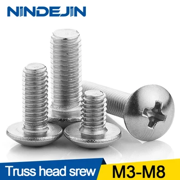 10/55pcs Cross Recessed Truss Head Machine Screws M3 M4 M5 M6 M8 Mushroom Big Flat Head Screw 304 Stainless Steel Philips Screw
10/55pcs Cross Recessed Truss Head Machine Screws M3 M4 M5 M6 M8 Mushroom Big Flat Head Screw 304 Stainless Steel Philips Screw