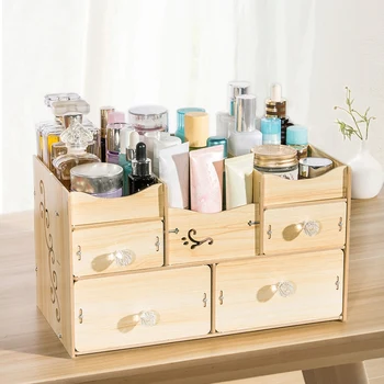 Wooden Makeup Organizer Bathroom Storage Box Jewelry Storage Box Office Desktop Storage Box Sundries Container
Wooden Makeup Organizer Bathroom Storage Box Jewelry Storage Box Office Desktop Storage Box Sundries Container