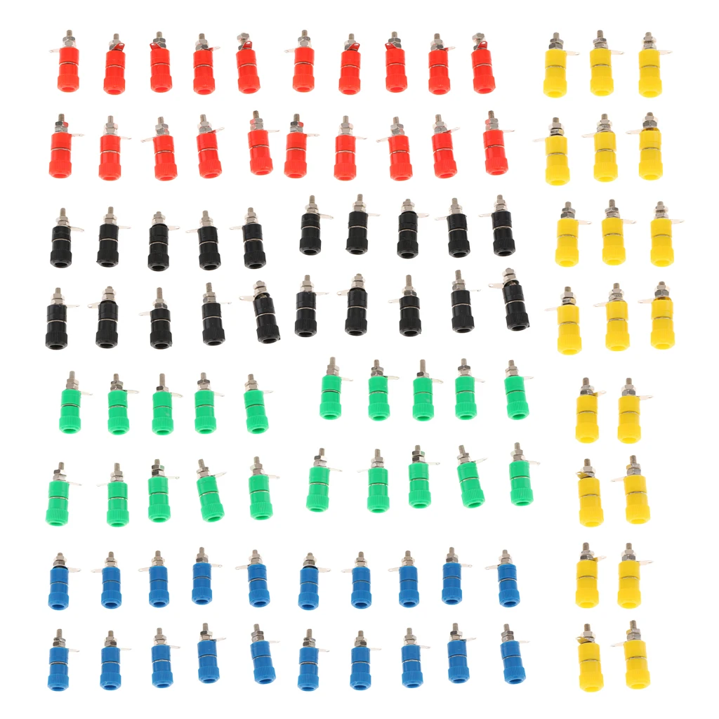 100pcs 4mm Banana Plug Socket Banana Binding Post Terminal Weld Terminal 100pcs 4mm Banana Plug Socket Banana Binding Post Terminal Weld Terminal