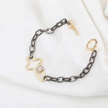 3Pcs Gold Color Stars Square Heart Cross Screw Clasps Charms Bracelet Zirconia Carabiner Clasp Gun Black Metal Chains Bracelet
3Pcs Gold Color Stars Square Heart Cross Screw Clasps Charms Bracelet Zirconia Carabiner Clasp Gun Black Metal Chains Bracelet
