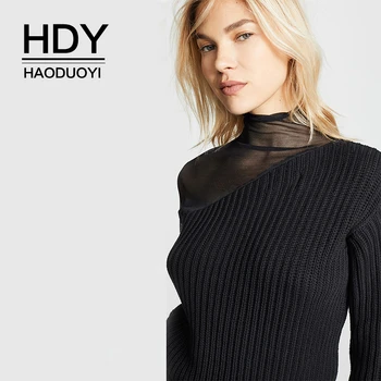 HDY Haoduoyi Women Fashion Casual Tops Turtleneck Sexy Asymmetric Mesh Splicing Slim Super Comfy Knitted Pullover befree sweater 
HDY Haoduoyi Women Fashion Casual Tops Turtleneck Sexy Asymmetric Mesh Splicing Slim Super Comfy Knitted Pullover befree sweater