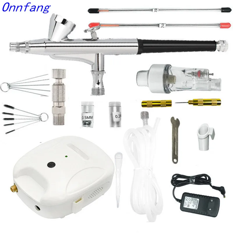 Airbrush Compressor set Gravity 0.4mm&0.3mm 2cc&7cc Double action Spray Gun Kit For Beauty Art Body Painting Cake Model Spraying
Airbrush Compressor set Gravity 0.4mm&0.3mm 2cc&7cc Double action Spray Gun Kit For Beauty Art Body Painting Cake Model Spraying
