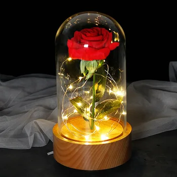 Wooden rotating music box Castle in the Sky Middle Beauty And The Beast Rose, Rose In Glass Dome, Romantic Valentine's Day Gift 
Wooden rotating music box Castle in the Sky Middle Beauty And The Beast Rose, Rose In Glass Dome, Romantic Valentine's Day Gift