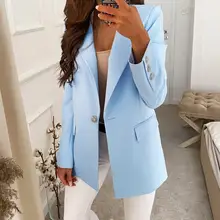 Dropshipping!! Autumn Winter Office Lady Blazer Solid Color One Buttons Turndown Collar Long Sleeve Suits Jacket For Women
Dropshipping!! Autumn Winter Office Lady Blazer Solid Color One Buttons Turndown Collar Long Sleeve Suits Jacket For Women