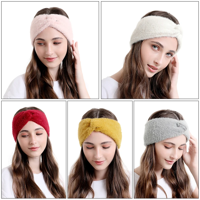 Warm cross-knot wool headband, artificial mink elastic headband, girl earmuffs for autumn and winter, knitted yoga headband hair
Warm cross-knot wool headband, artificial mink elastic headband, girl earmuffs for autumn and winter, knitted yoga headband hair