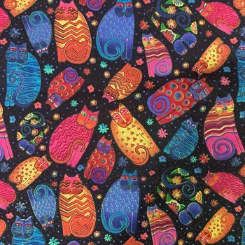 Beautiful Digital Printing Black bottom Color cats pattern 100% Cotton Fabric Sewing Material Children Fabric Diy Shirt Clothing
Beautiful Digital Printing Black bottom Color cats pattern 100% Cotton Fabric Sewing Material Children Fabric Diy Shirt Clothing