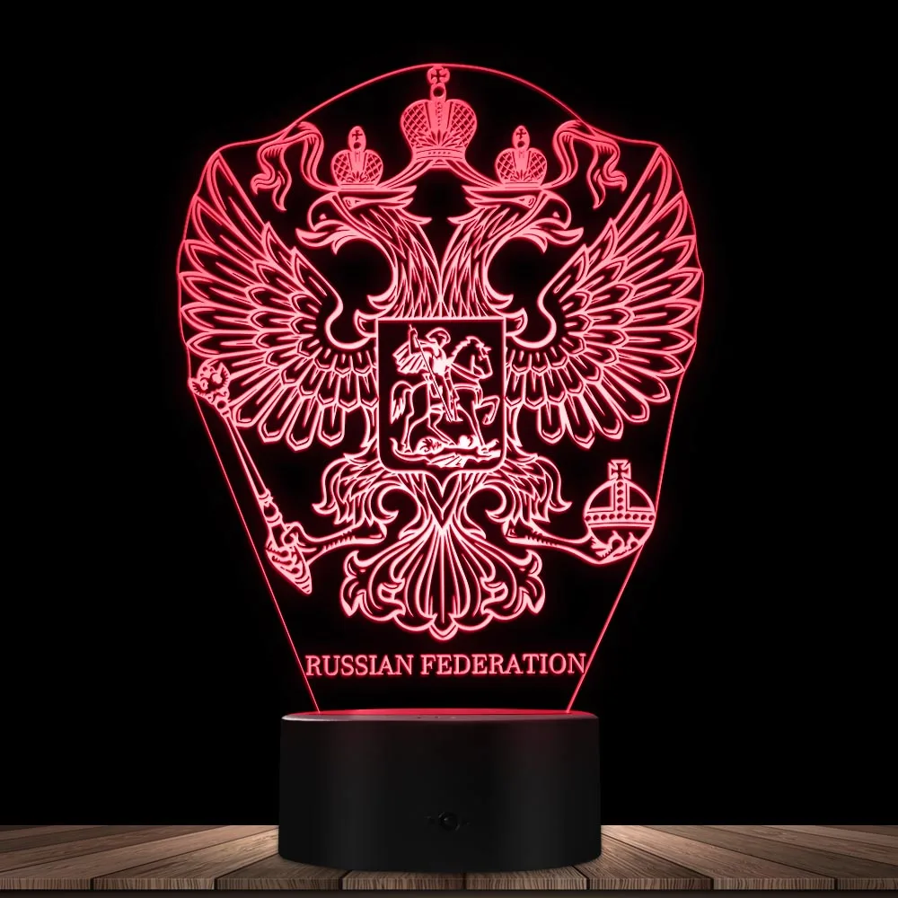 Нарисованный ночной Светильник герба Российской Федерации, настольная лампа с имитацией иллюзии, Российская национальная эмблема, патриотизм, украшение для дома
Нарисованный ночной Светильник герба Российской Федерации, настольная лампа с имитацией иллюзии, Российская национальная эмблема, патриотизм, украшение для дома