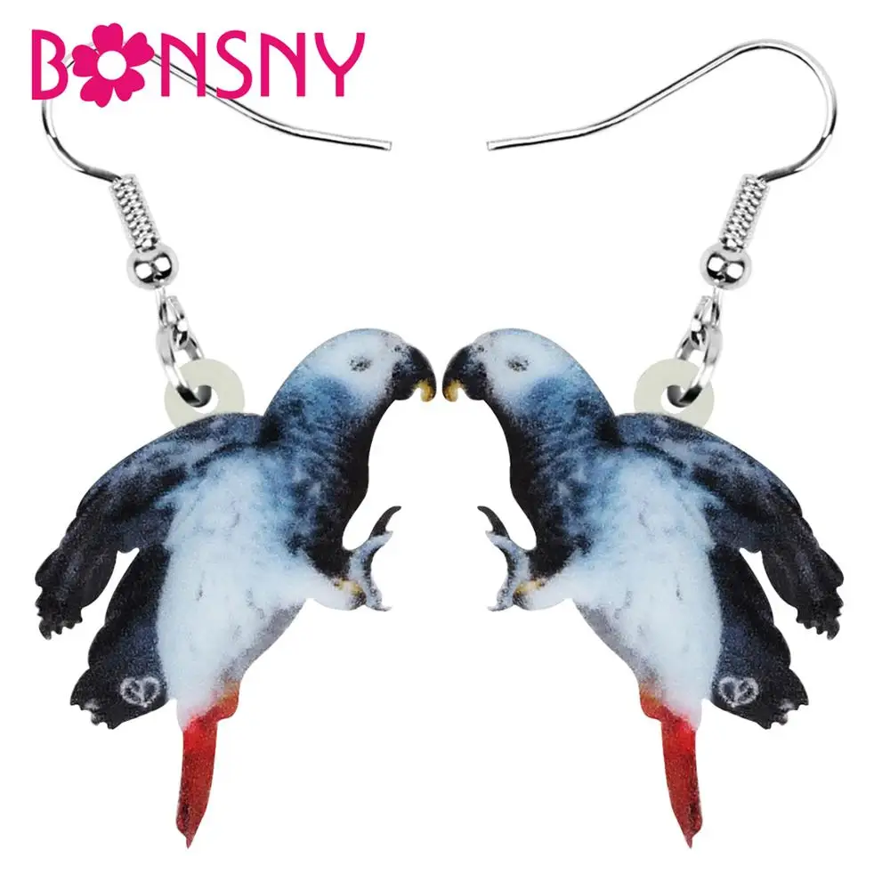 Bonsny акриловые африканские серые попугаи птица животные ювелирные изделия для