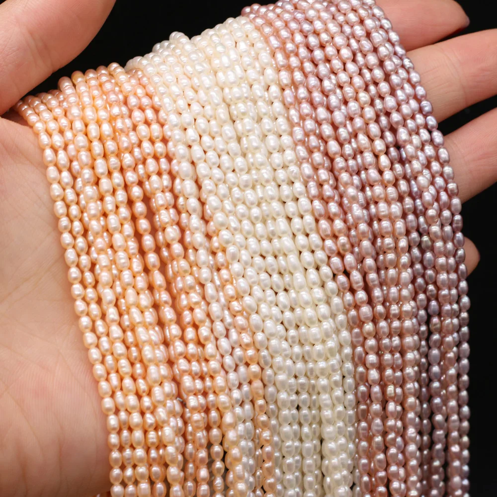 

Natural Freshwater Pearls Bead 2.5-3mm Small Rice-shaped Pearl Beads for Jewelry Making DIY Necklace Bracelet Accessories Gift