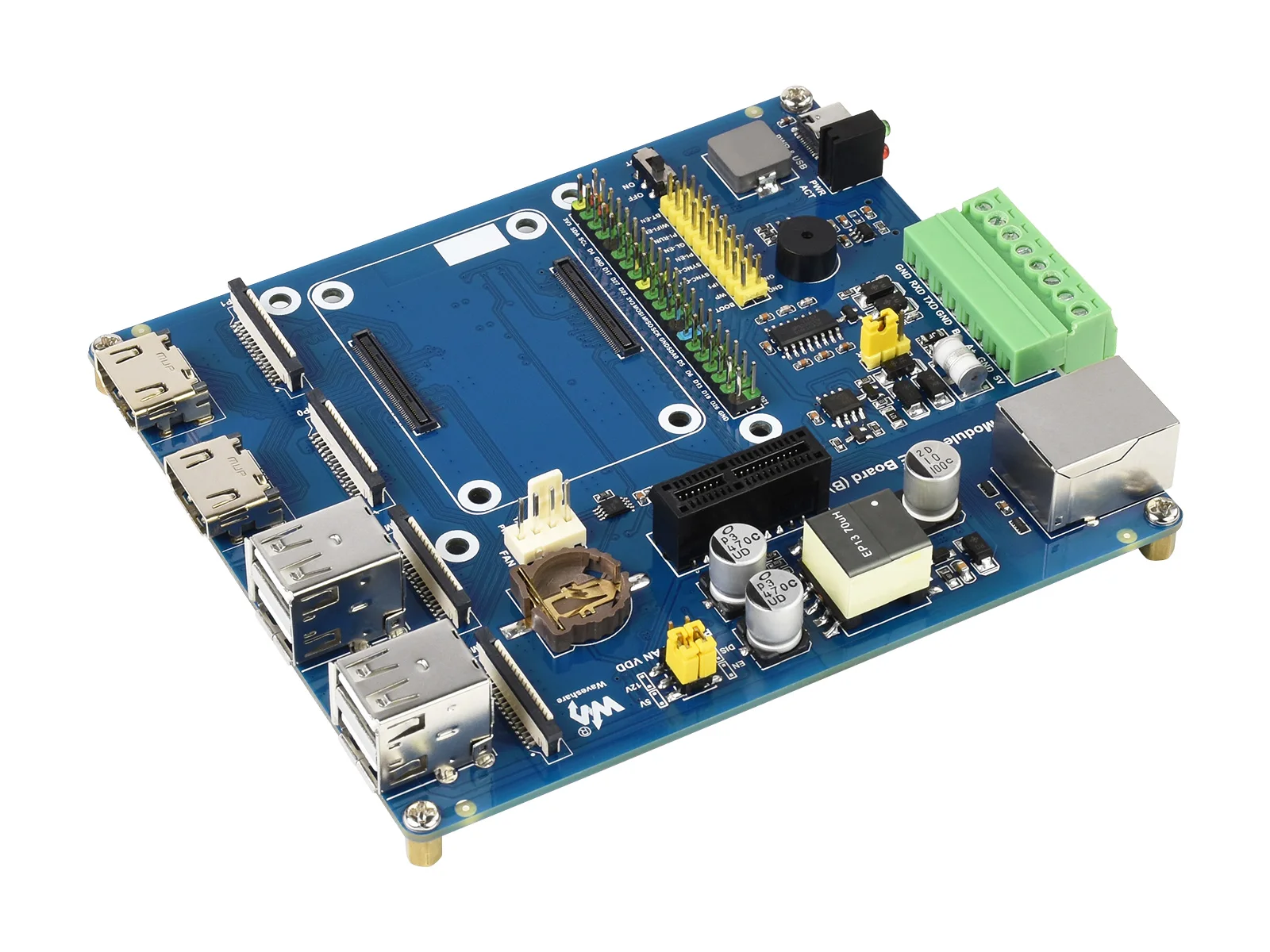 

Raspberry Pi Compute Module 4 IO Board PoE Feature (Type B), for All Variants of CM4, Metal Case, With Cooling Fan