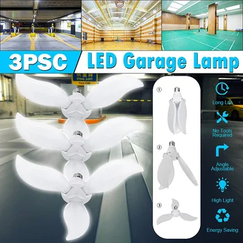 3PCS LED Garage Lamp Deform Light Foldable Fan Blade LED Pendant Light E27 Bulb 360Degrees Angle Adjustable 6500K Ceiling Lamp
3PCS LED Garage Lamp Deform Light Foldable Fan Blade LED Pendant Light E27 Bulb 360Degrees Angle Adjustable 6500K Ceiling Lamp