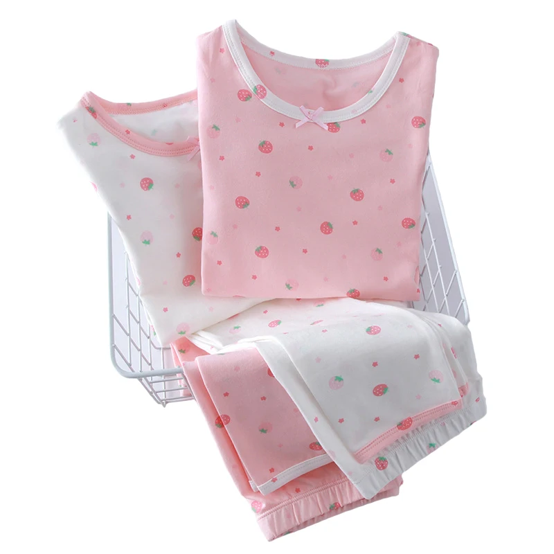 Pink Strawberry Print Pijama Infantil Cotton Kids Sleepwear Sets Girl T-Shirt Pants Suits Spring Autumn Long Sleeve
Pink Strawberry Print Pijama Infantil Cotton Kids Sleepwear Sets Girl T-Shirt Pants Suits Spring Autumn Long Sleeve