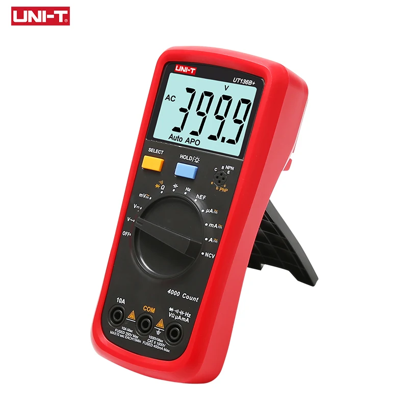 UNI-T UT136B+ Digital Multimeter Auto Range AC/DC 1000V/10A DMM Ohm Capacitance Resistance Frequency Diod Tester
UNI-T UT136B+ Digital Multimeter Auto Range AC/DC 1000V/10A DMM Ohm Capacitance Resistance Frequency Diod Tester