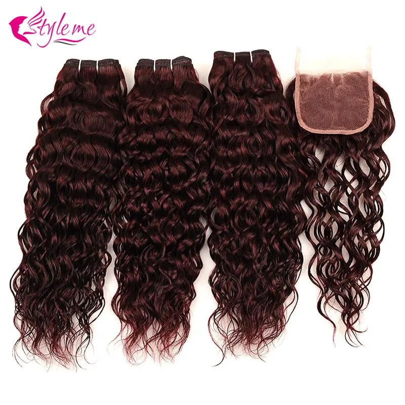 Style Me Brazilian Water Wave Burgundy Bundles With Closure Dark Wine Red Bundles With Closure 99J Human Hair Bundles Non Remy
Style Me Brazilian Water Wave Burgundy Bundles With Closure Dark Wine Red Bundles With Closure 99J Human Hair Bundles Non Remy