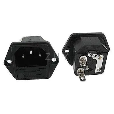 5 Pcs 250V 10A 3P IEC C14 Power Inlet Socket Receptacle Screw Type w Fuse Holder
5 Pcs 250V 10A 3P IEC C14 Power Inlet Socket Receptacle Screw Type w Fuse Holder