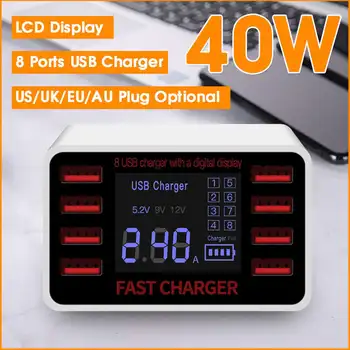 Quick Charge 3.0 Type C USB Charging Station Desktop 40W Charger Fast Led Display 8 Ports USB Charger Hub Universal Vary Devices
Quick Charge 3.0 Type C USB Charging Station Desktop 40W Charger Fast Led Display 8 Ports USB Charger Hub Universal Vary Devices