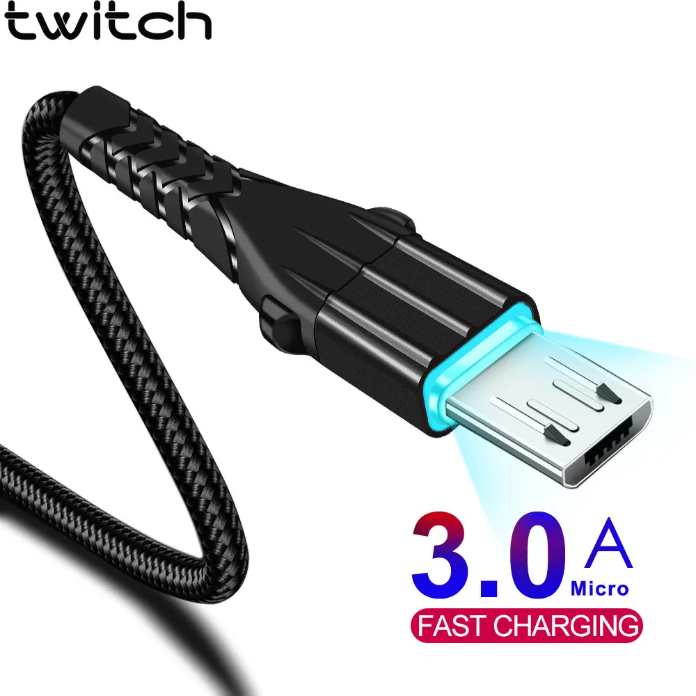Twitch Micro USB Cable 3A Fast Charging USB Data Cable Cord For Samsung Xiaomi Redmi Note 4 5 Android Microusb Fast Charge 1M 2M
Twitch Micro USB Cable 3A Fast Charging USB Data Cable Cord For Samsung Xiaomi Redmi Note 4 5 Android Microusb Fast Charge 1M 2M