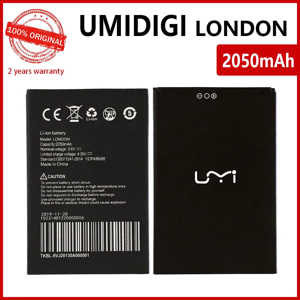 

100% Original 2050mAh London Phone Battery For Umi Umidigi London Smart Phone High quality Batteries With Tracking Number