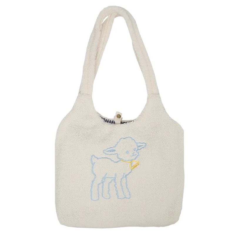 Ladies Large-capacity Shopping Bag Fashion Imitation Lambskin Shoulder Bag Lamb Winter New Design Small Embroidered Tote
Ladies Large-capacity Shopping Bag Fashion Imitation Lambskin Shoulder Bag Lamb Winter New Design Small Embroidered Tote