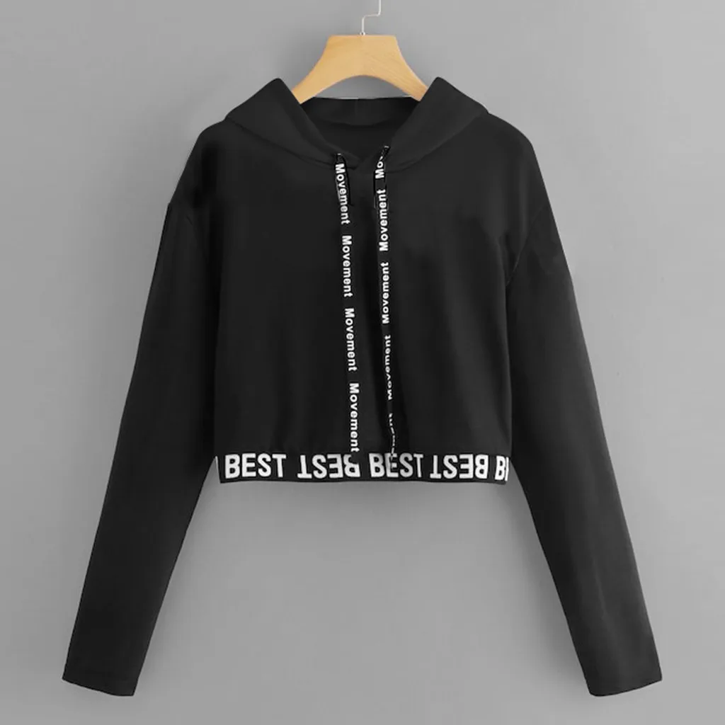 Women Short Hoodies Letter Printed Long Sleeve Sport Sweatshirts Girl Hip Pop Dance Tops Autumn Casual Pullovers Slim Fit Hooded
Women Short Hoodies Letter Printed Long Sleeve Sport Sweatshirts Girl Hip Pop Dance Tops Autumn Casual Pullovers Slim Fit Hooded