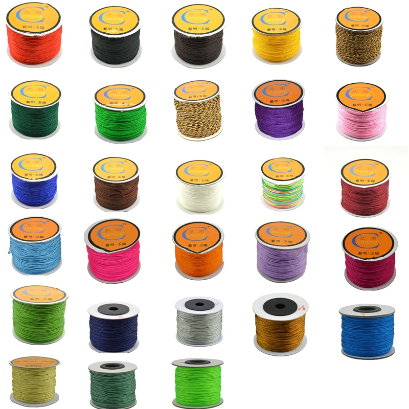 

Handmade 80m X 1mm Mix Colors Thread Chinese Knot Cord Nylon Cord Macrame Bracelet Braided String DIY Beading Rope 28 Colors