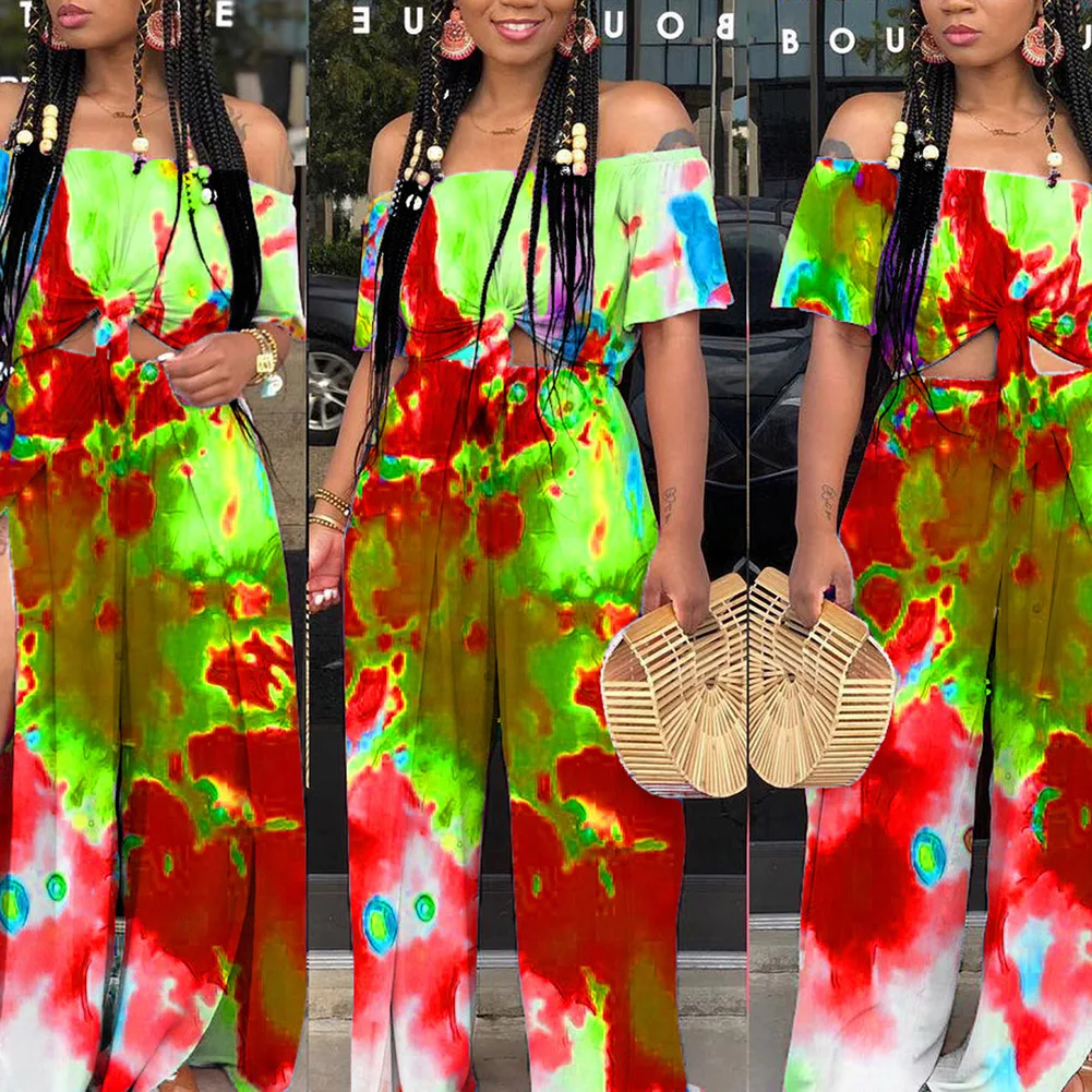 Fadzeco Women 2 Piece Outfits Jumpsuit Floral Print Short Sleeve Off Shoulder T Shirt Crop Tops and Wide Leg Long Pants Set
Fadzeco Women 2 Piece Outfits Jumpsuit Floral Print Short Sleeve Off Shoulder T Shirt Crop Tops and Wide Leg Long Pants Set