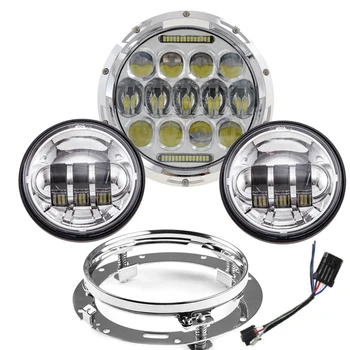 Motorcycle 7" LED Headlight + 2PCS 4-1/2" Fog Lights with Bracket Ring for Touring Road King Electra Street Glide Softail
Motorcycle 7" LED Headlight + 2PCS 4-1/2" Fog Lights with Bracket Ring for Touring Road King Electra Street Glide Softail
