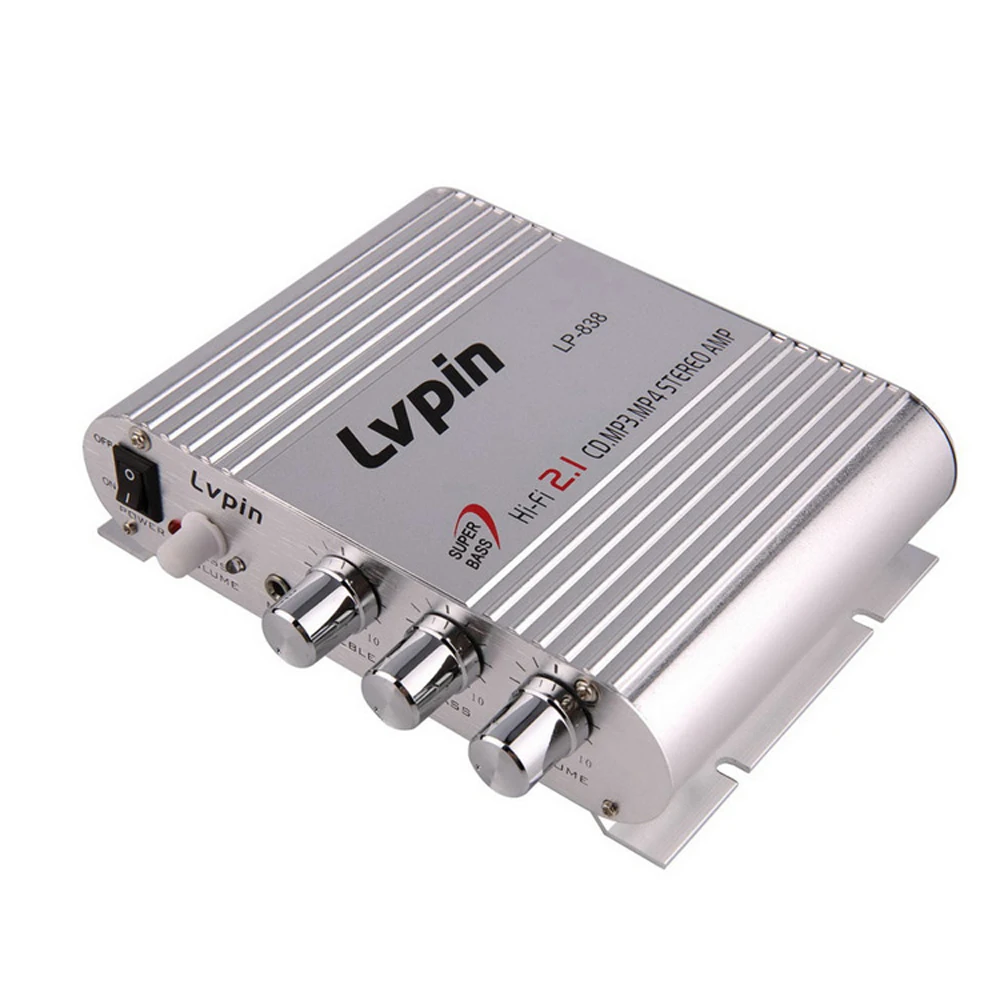 LP-838 car home 12V computer power amplifier 2.1 channel with subwoofer adjustment small power amplifier
LP-838 car home 12V computer power amplifier 2.1 channel with subwoofer adjustment small power amplifier