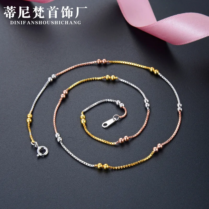 S925 Fine Silver Simple Octagonal Box Aberdeen Bag Double Bead Necklace Necklace Choker Women's Silver Chain Pure Necklace Korea
S925 Fine Silver Simple Octagonal Box Aberdeen Bag Double Bead Necklace Necklace Choker Women's Silver Chain Pure Necklace Korea