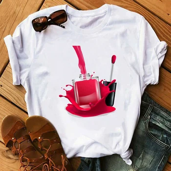 Summer Kawaii Vogue Women's T Shirts Fashion Nail Polish Printed Tshirt Harajuku Streetwear White Tops T-shirt Female Tees
Summer Kawaii Vogue Women's T Shirts Fashion Nail Polish Printed Tshirt Harajuku Streetwear White Tops T-shirt Female Tees