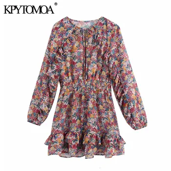 KPYTOMOA Women 2020 Chic Fashion Floral Print Ruffled Mini Dress Vintage Tied Neck Long Sleeve Female Dresses Vestidos Mujer 
KPYTOMOA Women 2020 Chic Fashion Floral Print Ruffled Mini Dress Vintage Tied Neck Long Sleeve Female Dresses Vestidos Mujer