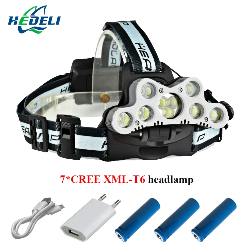 9 led headlight mobile power CREE 3x18650 rechargeable Battery XML T6 headlamp lumens head torch flashlight lamp light | Лампы и