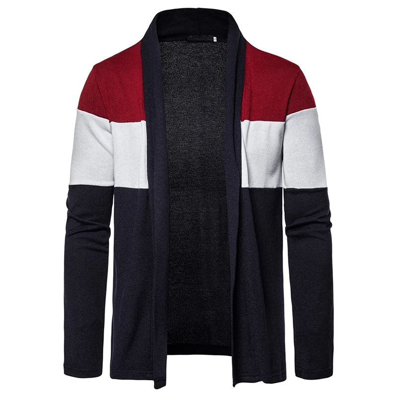 2019 Autumn New Men's Knitted Sweater Casual Patchwork Jacket Three-color Stitching Deep V Cardigan Men Knitted Sweater Men Tops
2019 Autumn New Men's Knitted Sweater Casual Patchwork Jacket Three-color Stitching Deep V Cardigan Men Knitted Sweater Men Tops