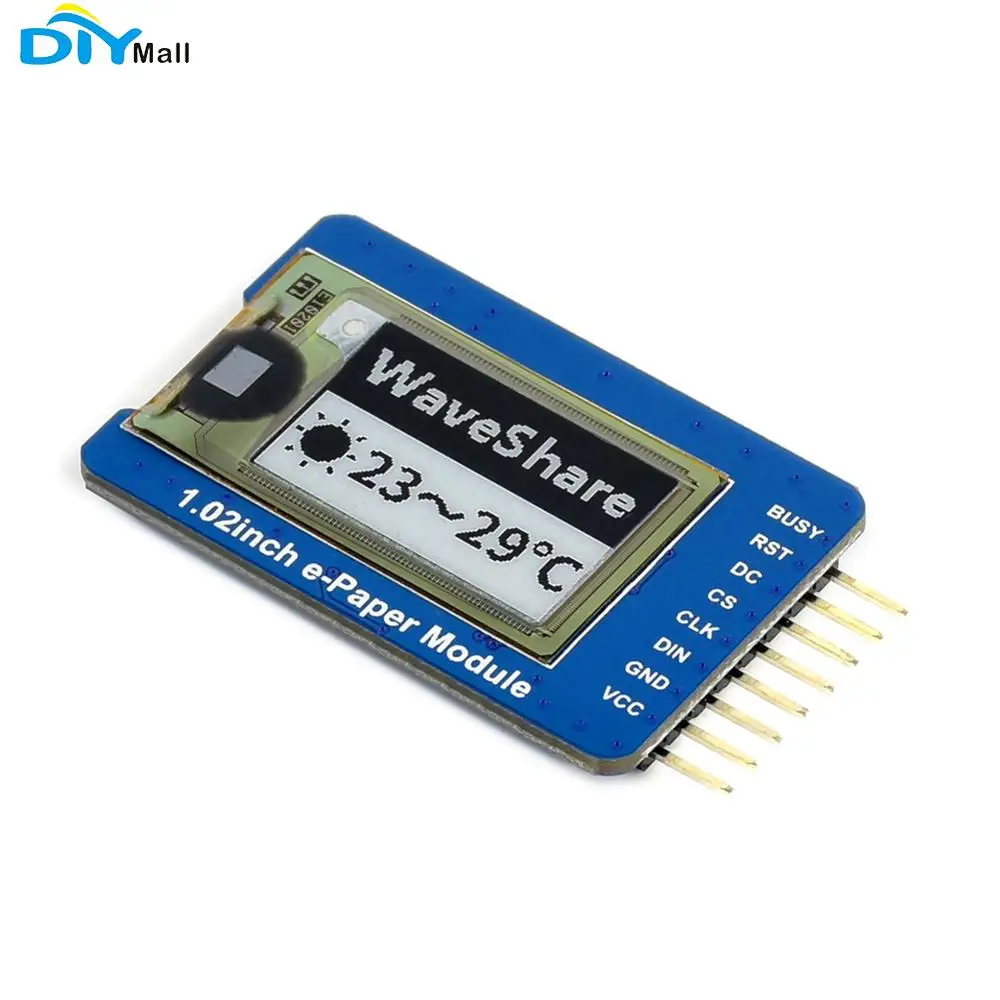 Waveshare 1.02inch e-Paper Module (D) for Raspberry Pi/Jetson Nano/Arduino/Nucleo 128X80 Flexible e-Ink Screen
Waveshare 1.02inch e-Paper Module (D) for Raspberry Pi/Jetson Nano/Arduino/Nucleo 128X80 Flexible e-Ink Screen
