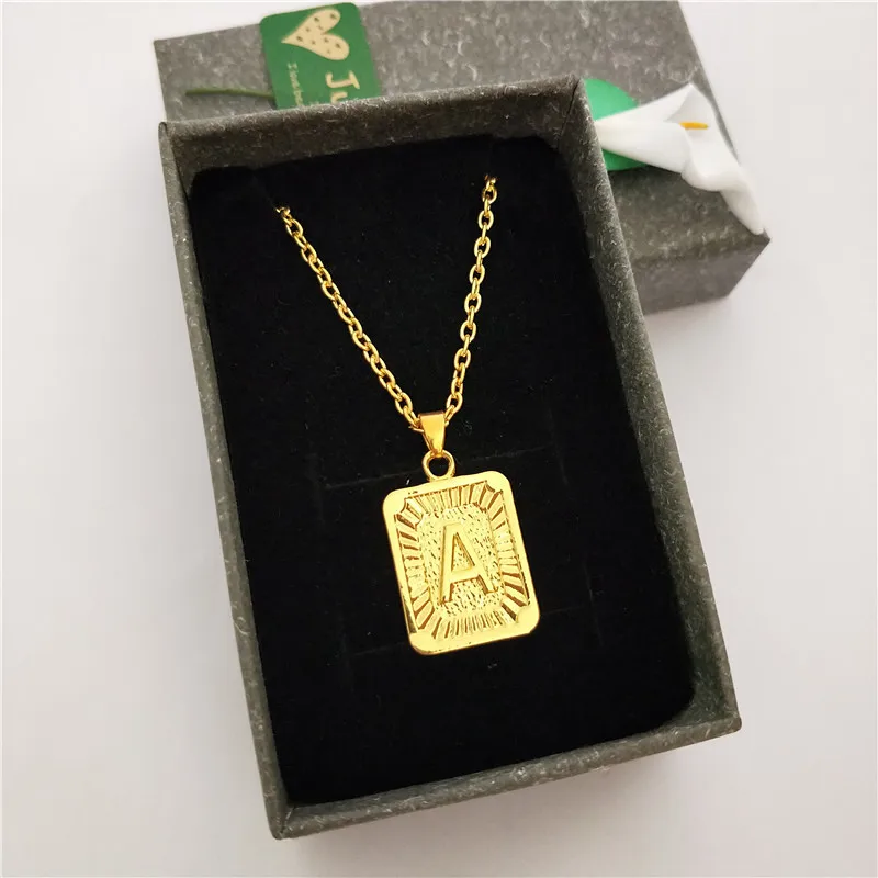 A-Z Initial Letter Statement Necklace Women Men Gothic Jewelry Gold Square Alphabet Rectangle Medallion Choker Custom Necklaces
A-Z Initial Letter Statement Necklace Women Men Gothic Jewelry Gold Square Alphabet Rectangle Medallion Choker Custom Necklaces